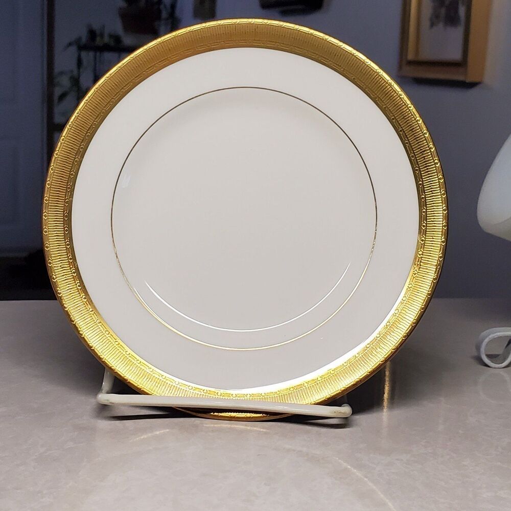 Royal Worcester Durham Pattern Gold Encrusted Bone China Bread Plate 6" 1963 - Picture 2 of 6